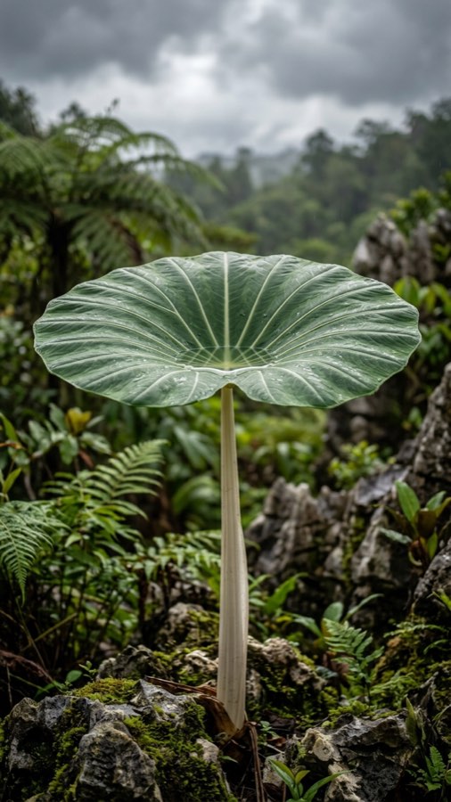 One-Leaf Rain Parasol Ombrophyllum solitarium